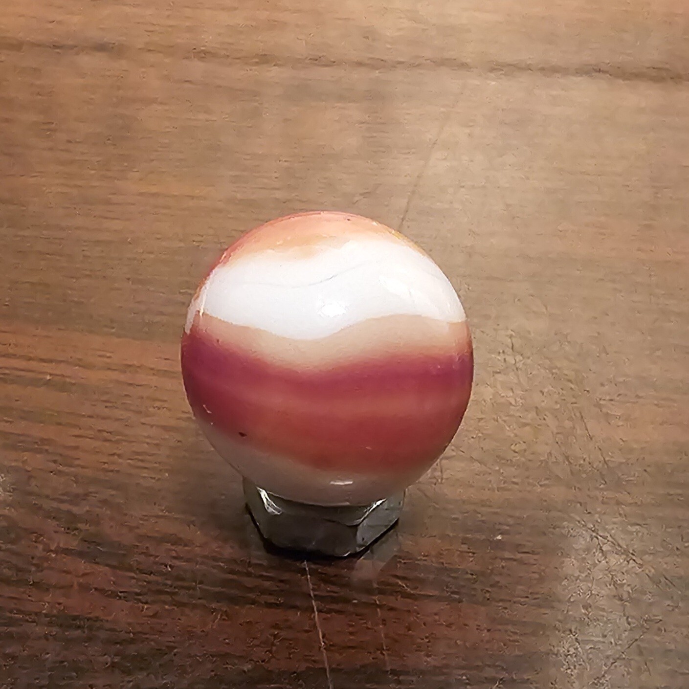 Vintage Marble King Rainbo Red Orange .61 Agate Glass Marble