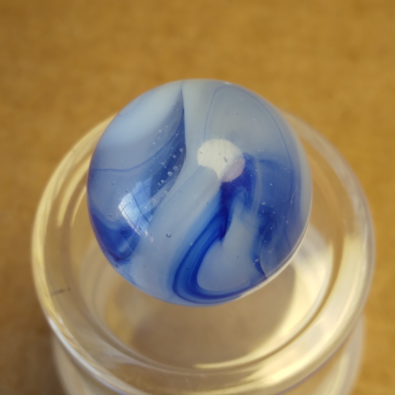 0.62″ Vintage Marble- Blue Inky Swirl- Alley Peltier #a140