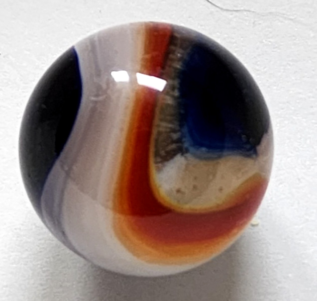 3/4″ Mint/NM. Blue/Red/White Popeye Marble