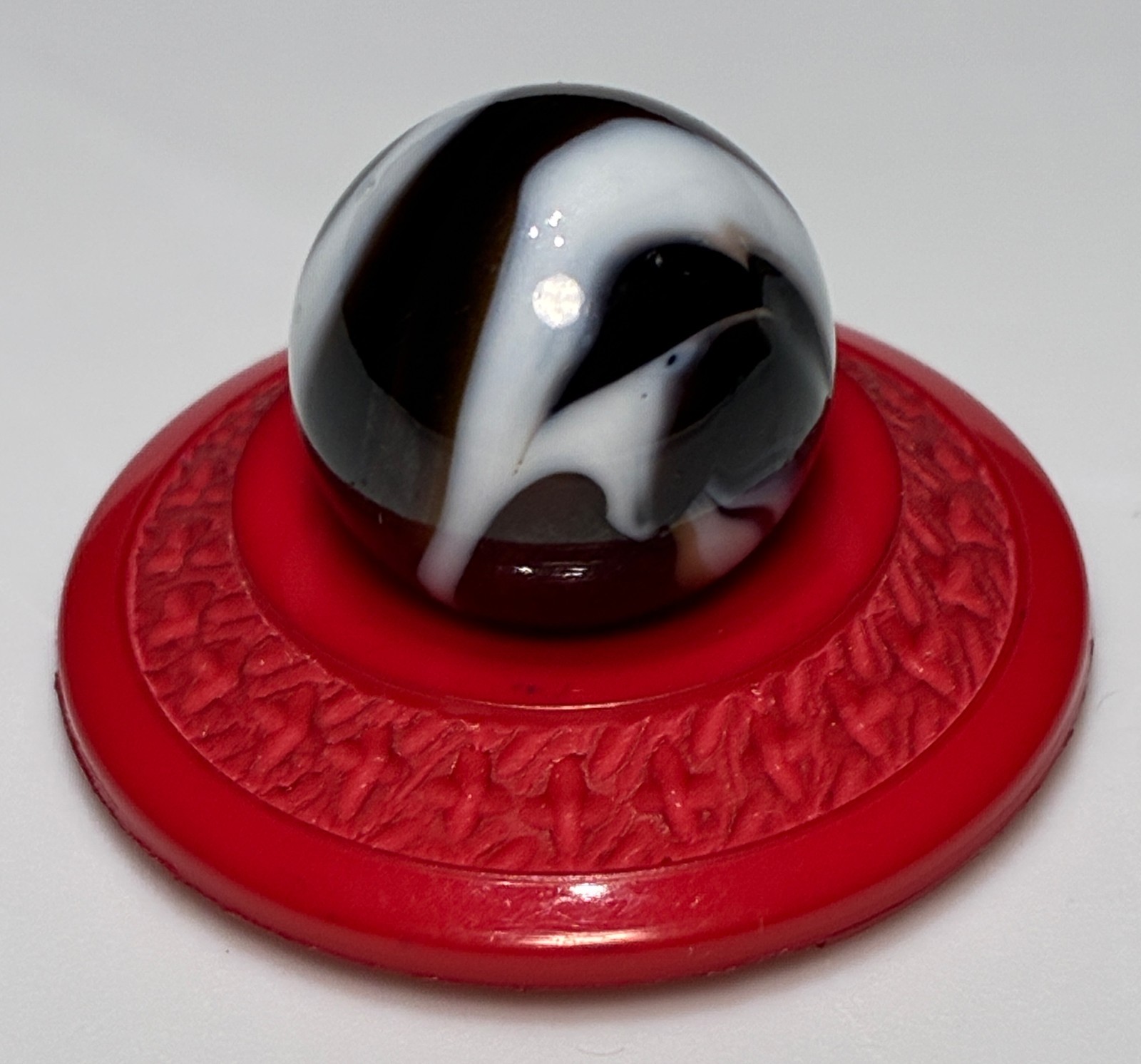VTG Akro Agate Peltier Swirl Glass Toy Marble Alley Christensen Corkscrew .55 in