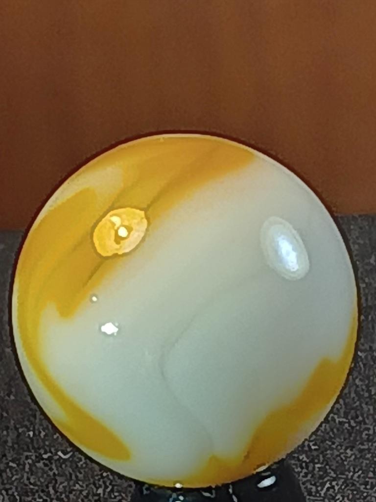 5/8″ Alley Heaton Liquid Sun Ice White Swirl Near Mint Serious Marble B175