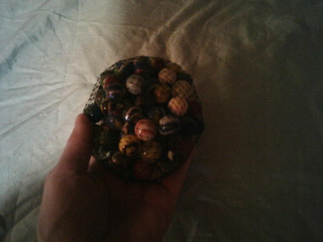 Bag of Vintage Boy Scouts America Cub Scout MARBLES — 80 16mm + 2 25mm Shooters