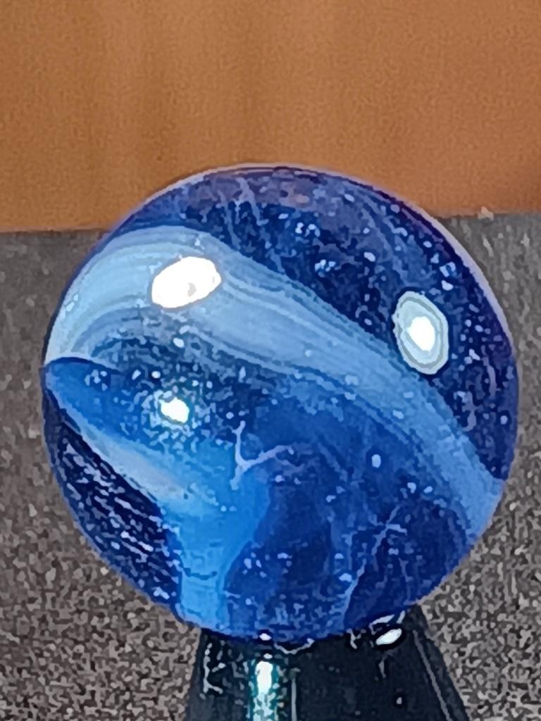 5/8″ Vacor Transparent Cobalt Sapphire Blue Jay Pearl White Serious Marble B244