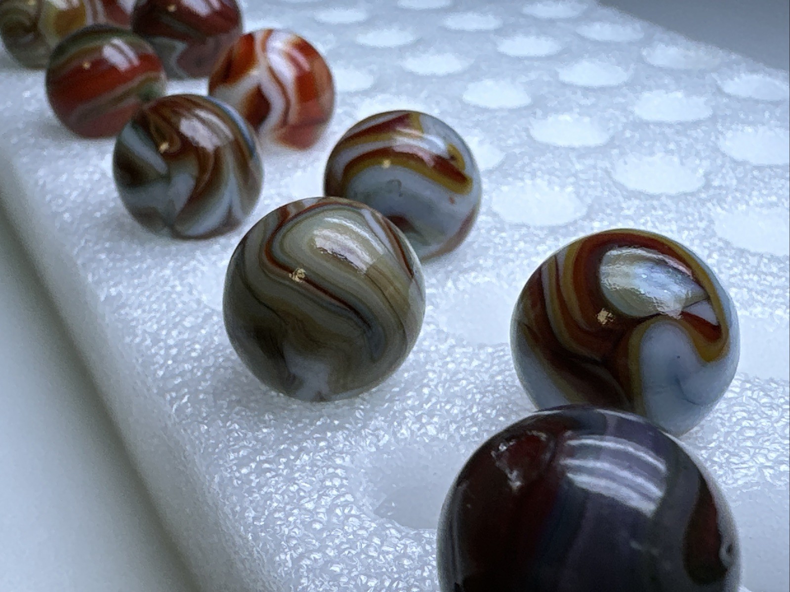 161 Lot of 10 Dave’s Appalachian Swirls marbles! 5/8”