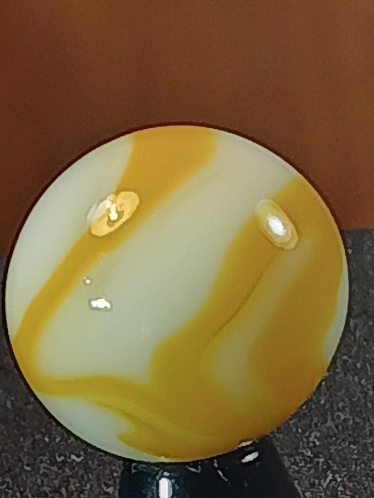 5/8″ Alley Heaton Liquid Sun Ice White Swirl Near Mint Serious Marble B175