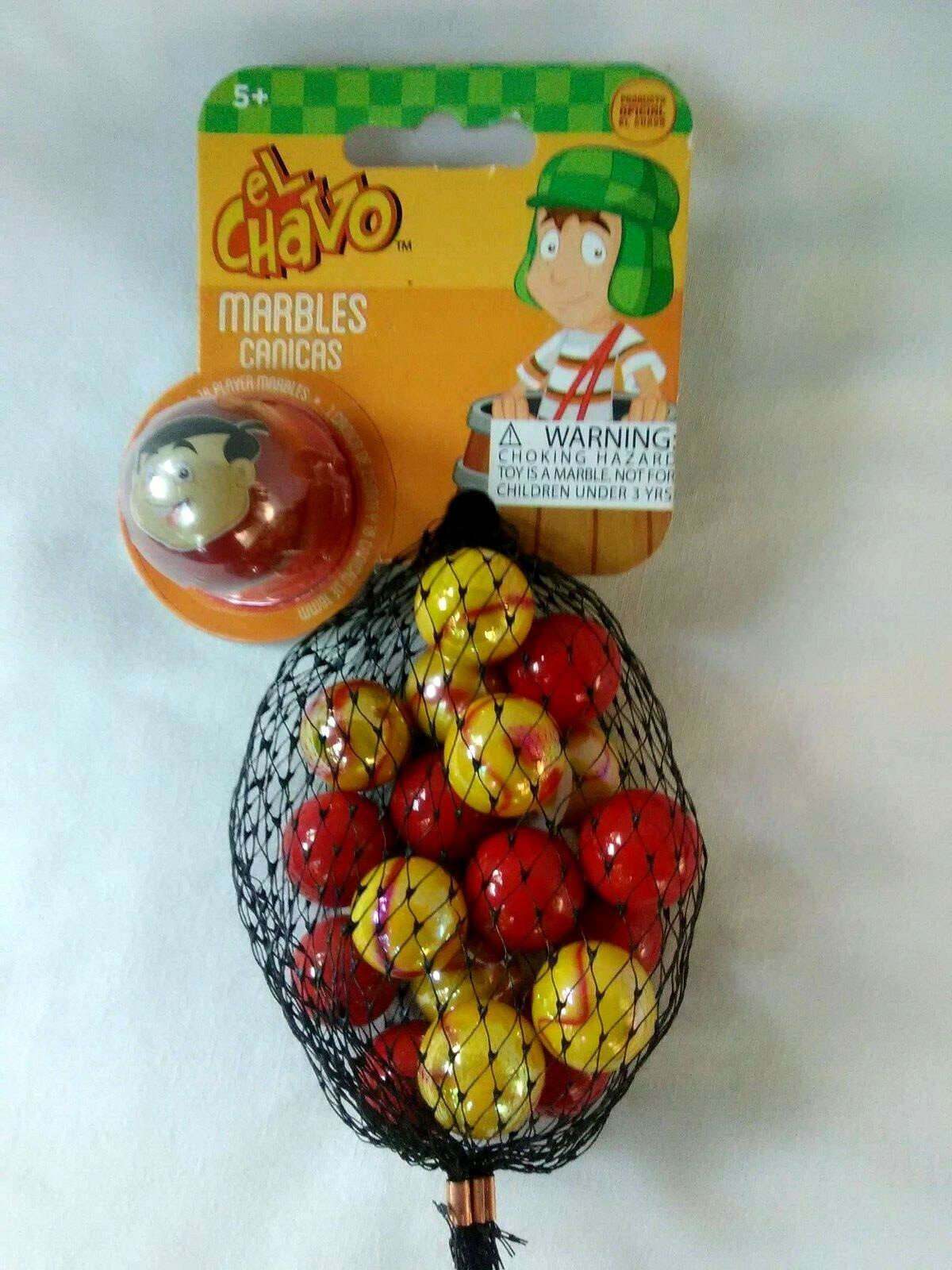 Mega Fun Marbles Net Bag El Chavo Collectible 20 Players 1 Printed Shooter NOS