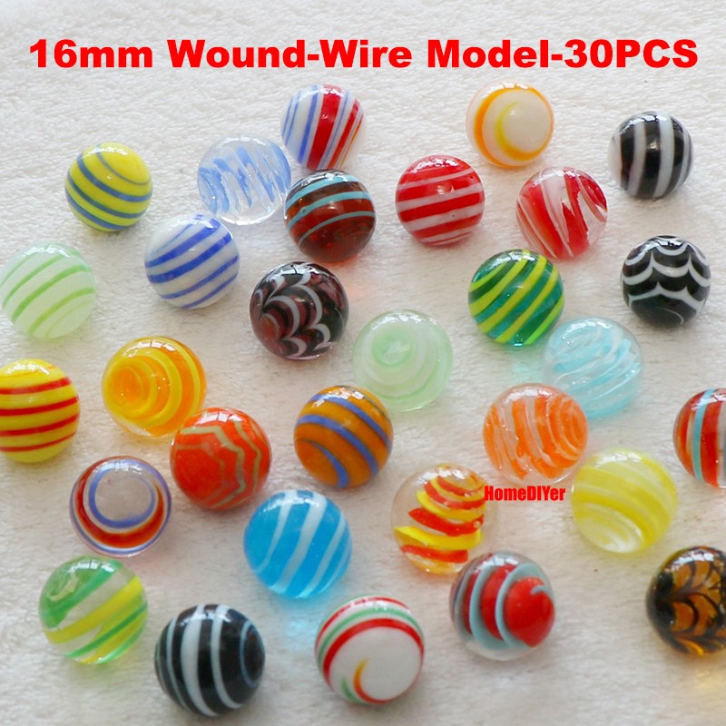 16-18mm Colorful Glass Marbles Kids’ Gifts Toys Games Craft DIY Decorative Balls