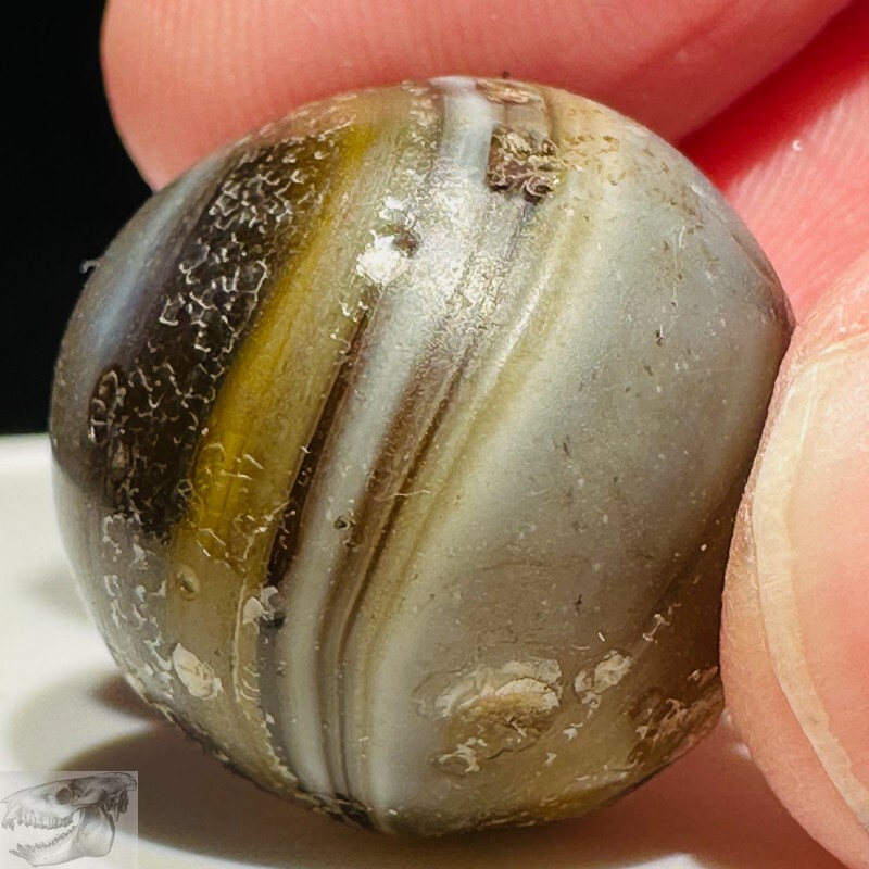 Handmade Caramel Swirl Marble, 3/4 in, Germany, 1860-1920, Good+ Cond., S805