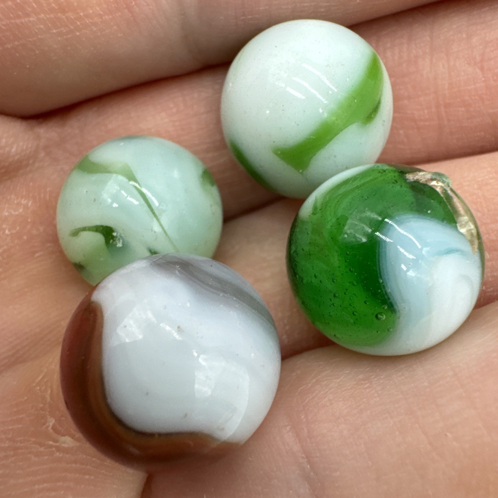 (71) Vintage Akro Agate? Swirl Glass Marble Marbles Various Makers Lot