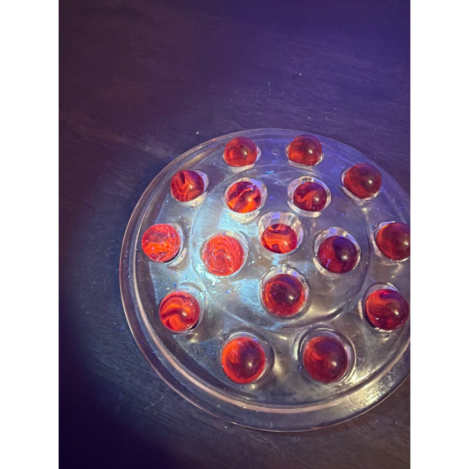 Unbranded Marble Red Excellent Vintage Slag Glass 16pc UV Glow