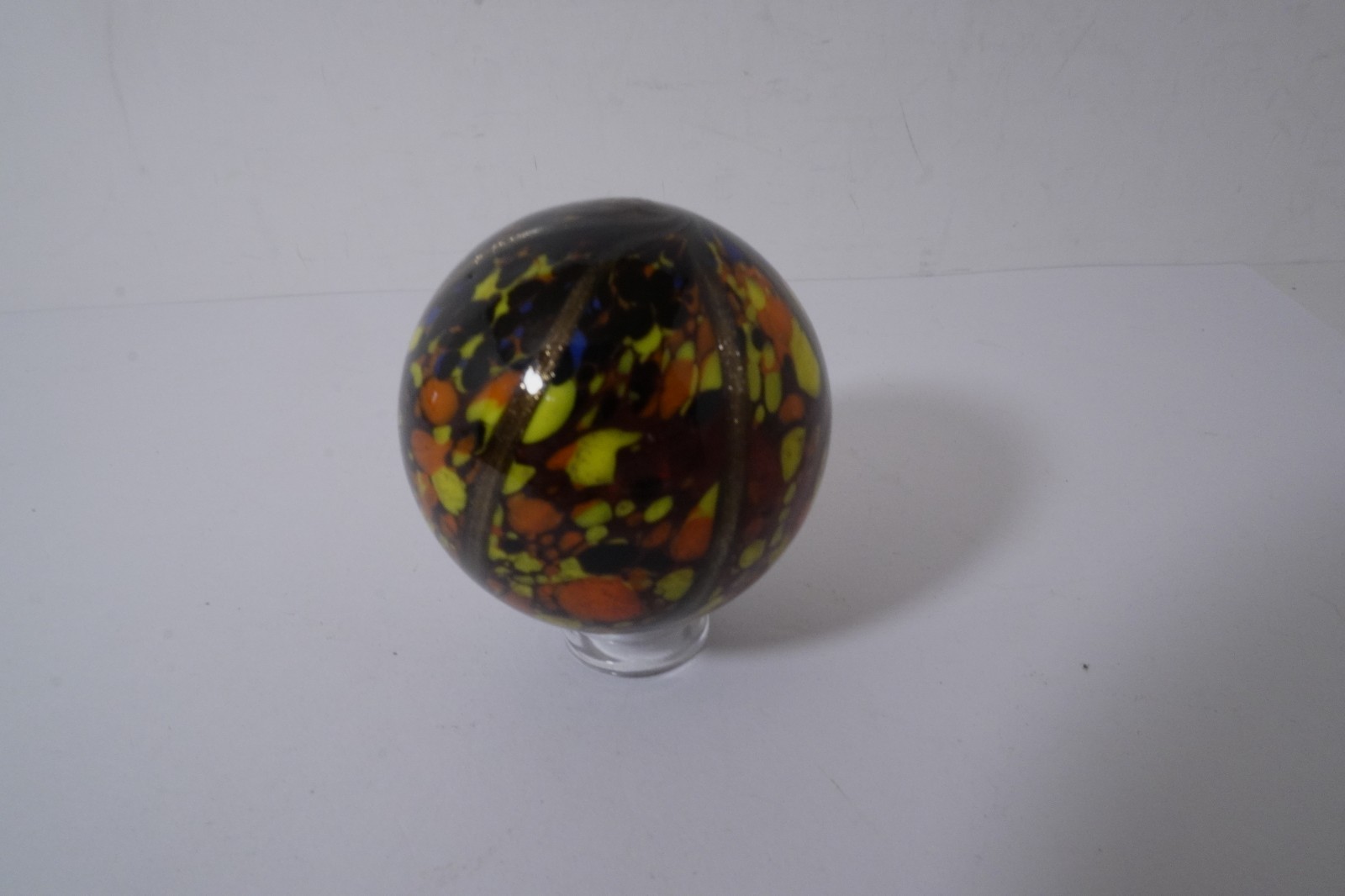 A Lovely New Rainbow Colored Handmade Guinea Glass Marble 42 MM = 1-5/8″ Dia.