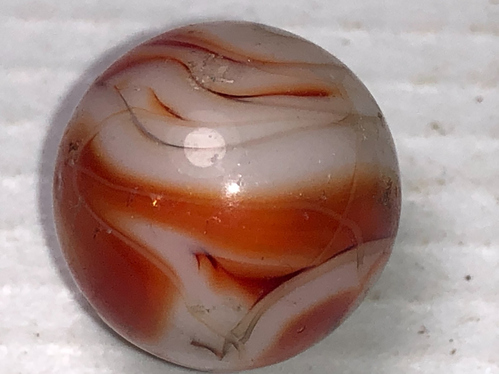 Vintage Akro Agate Peltier Christensen Glass Oxblood Swirl Marbles