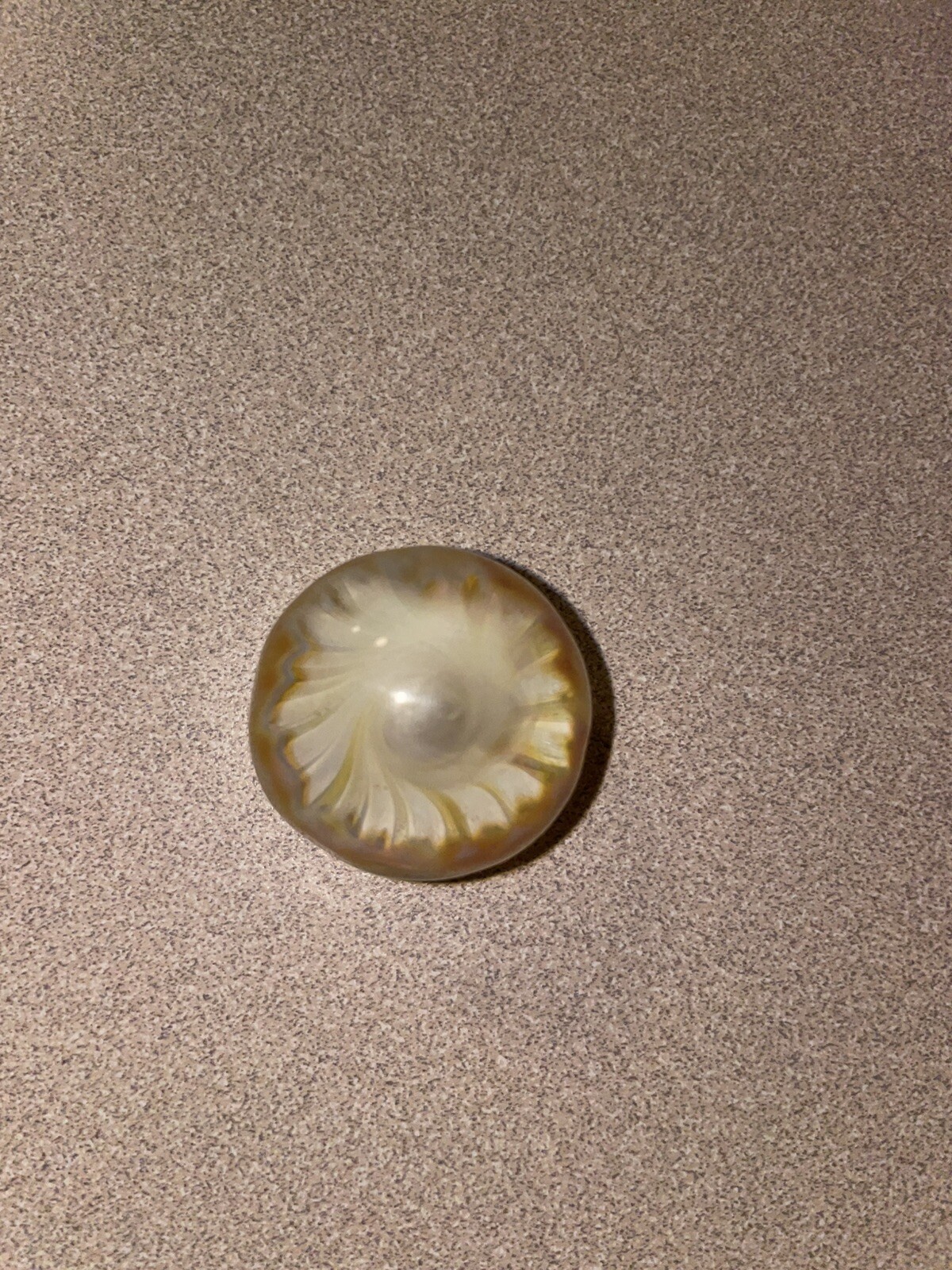 1 1/2 “ Tall Glass Marble , Two Tiny Chips On The Bottom Read Desc