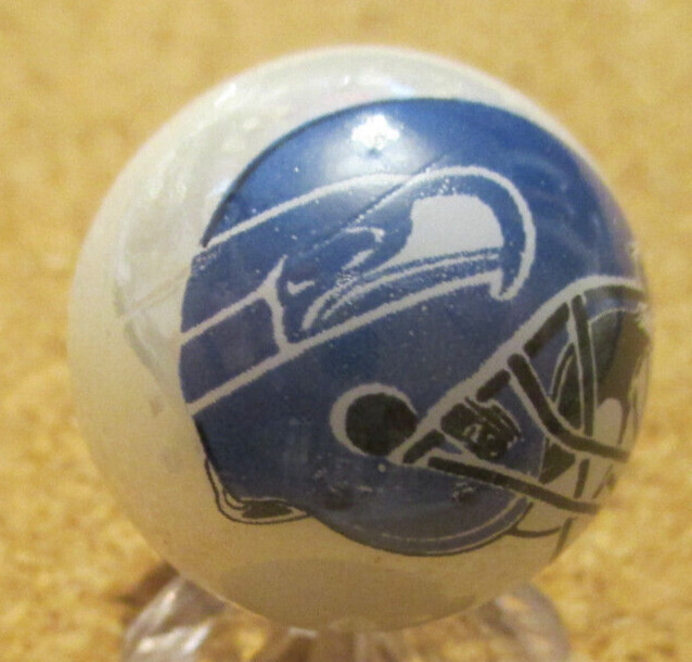 NFL: Seattle Seahawks Helmet Logo on a Pearl Jabo Marble #146 .978″ = 24.84mm