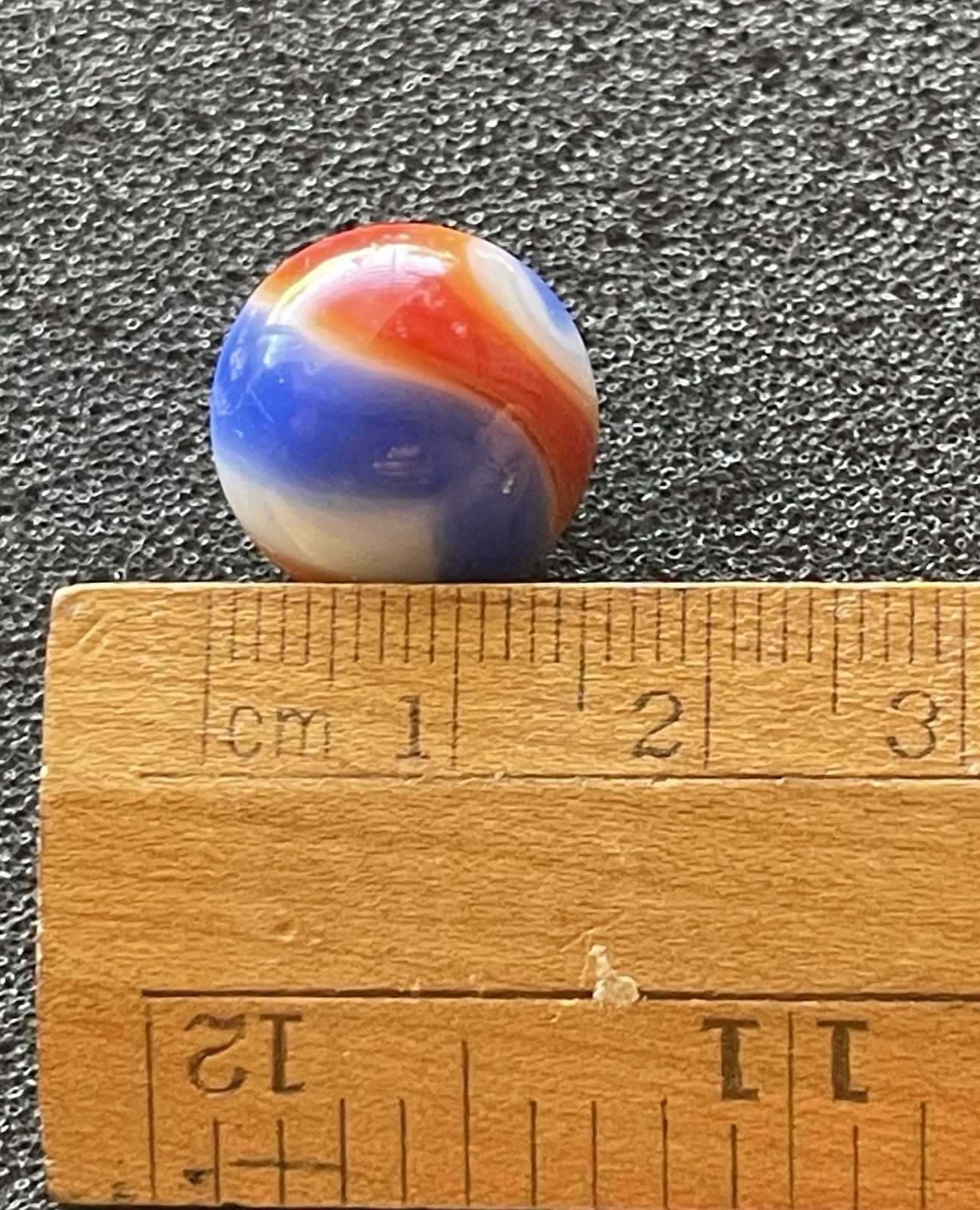 Peltier 5/8” Liberty Marble – Red, White & Blue Swirl – Collectible – #TM2537