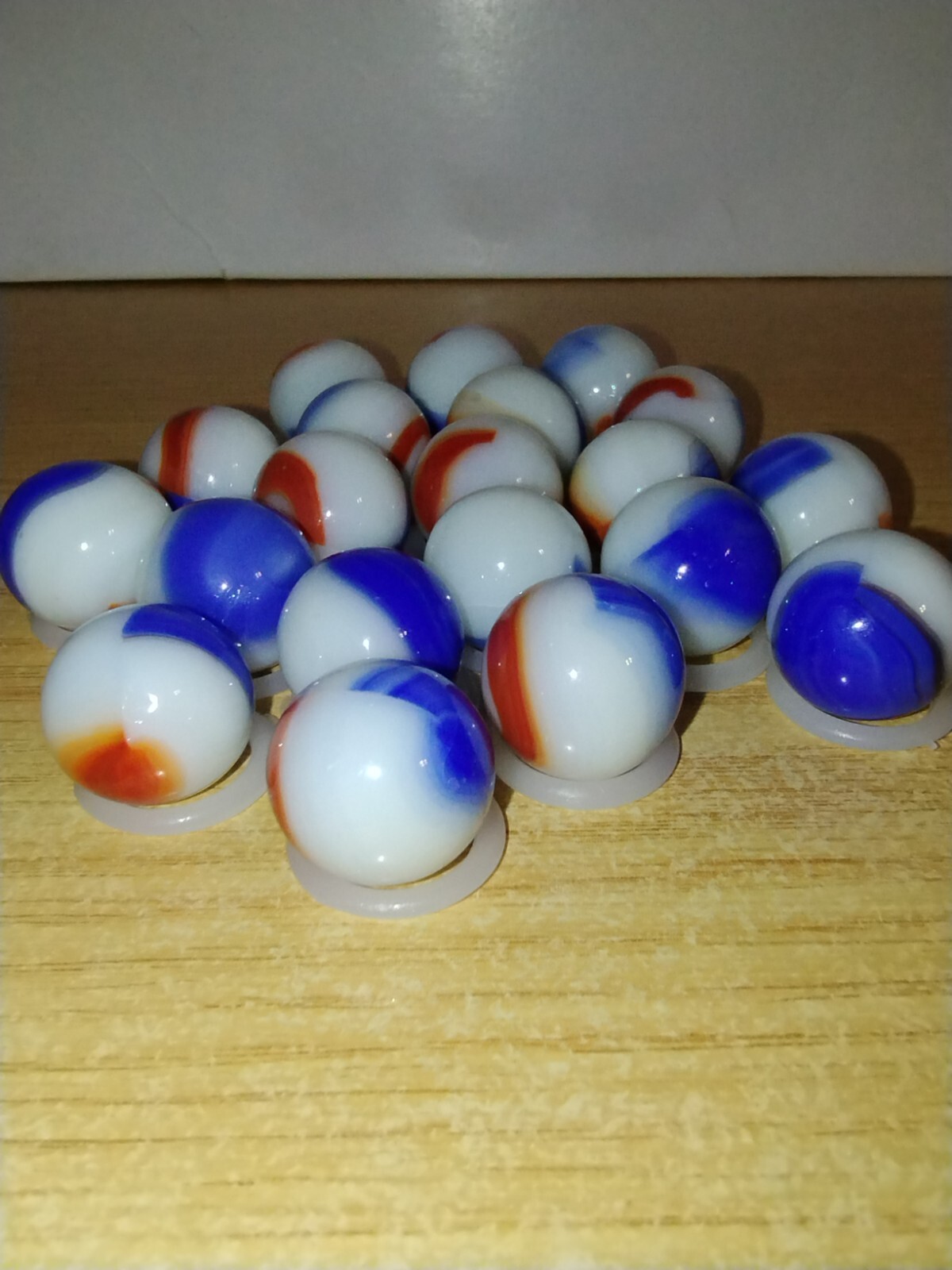 Patriotic (Red White Blue) Liberty Marbles Florescent UV Reactive Uranium Glass