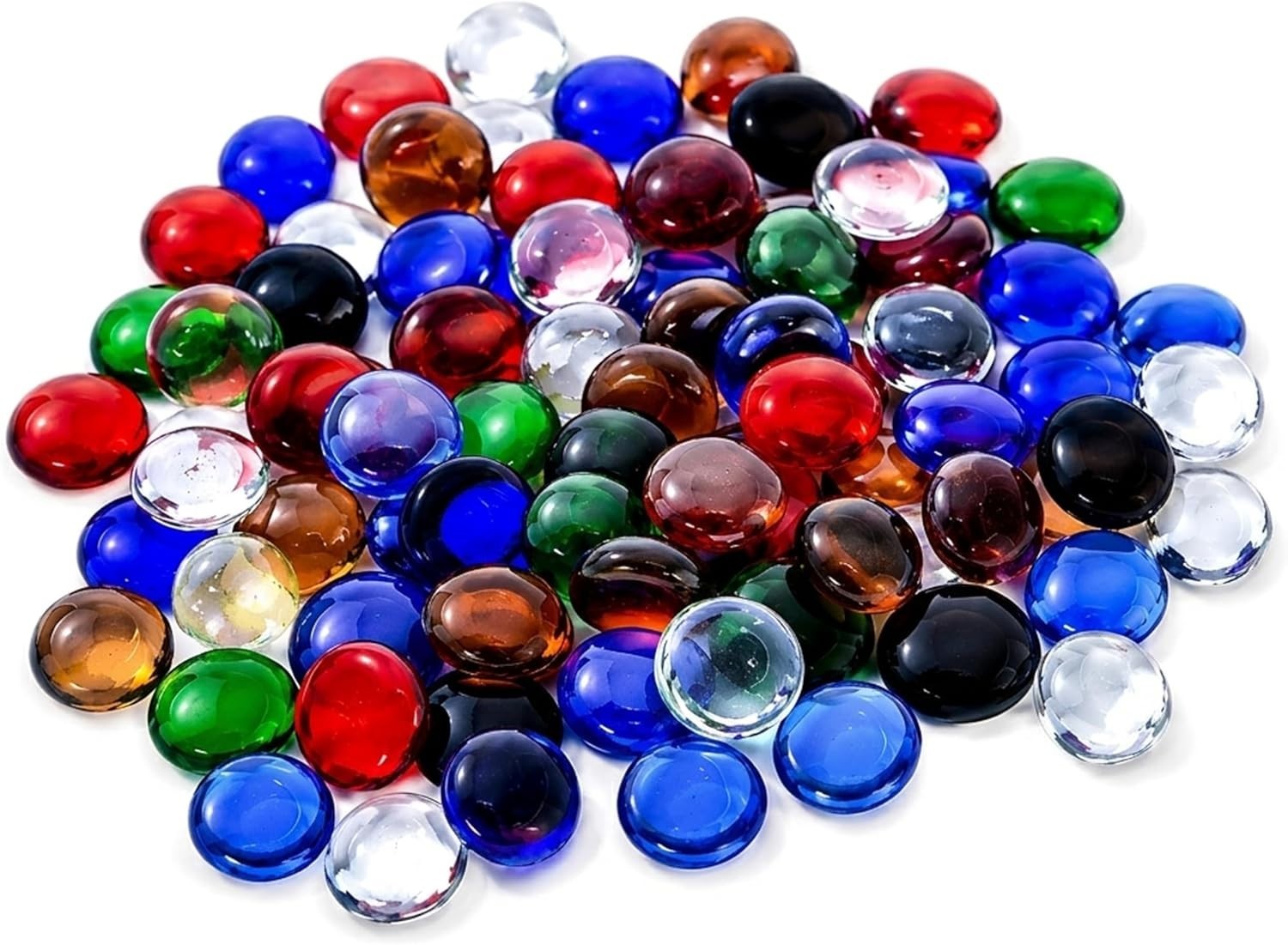 Flat Glass Pebbles 2lb – Colorful Vase Filler Beads