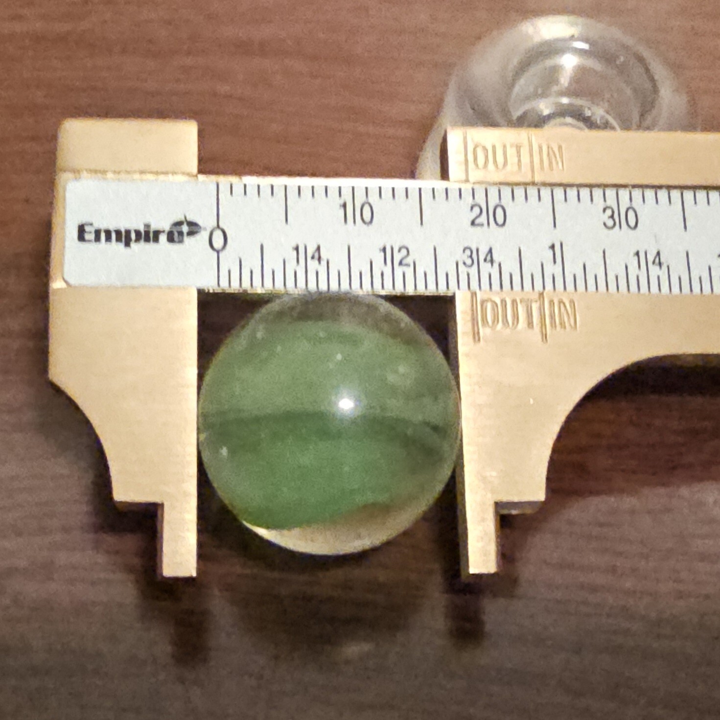 Vintage C. E. Bogard Hybrid Cats Eye Green In Clear .718″ Shooter Marble