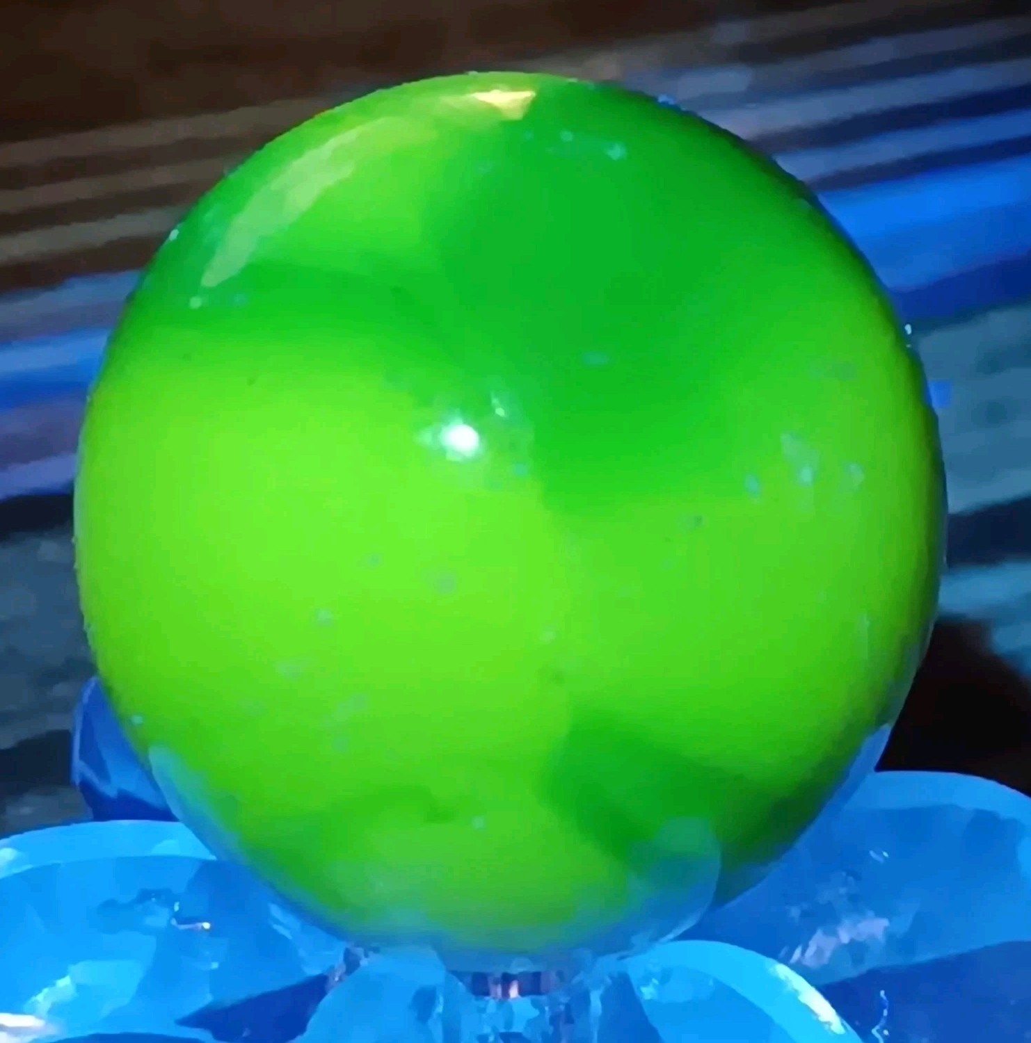 HTF Peltier Key Lime Pie Rainbo Marble. 5/8″ Nm. Uv Active.