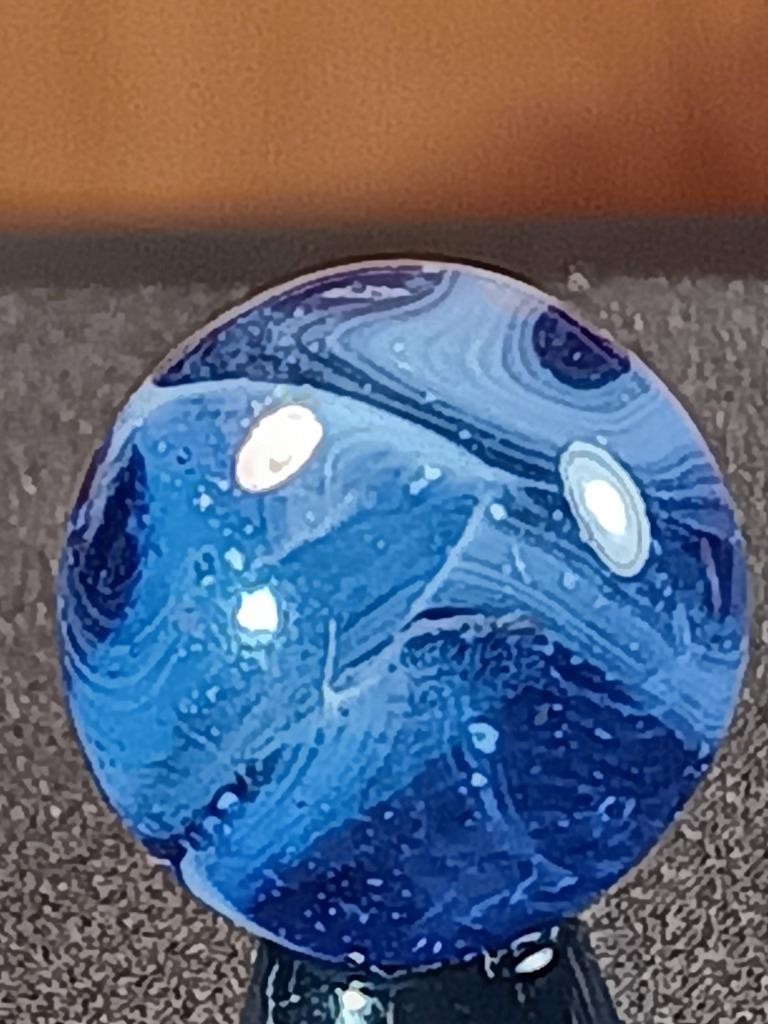 5/8″ Vacor Transparent Cobalt Sapphire Blue Jay Pearl White Serious Marble B244