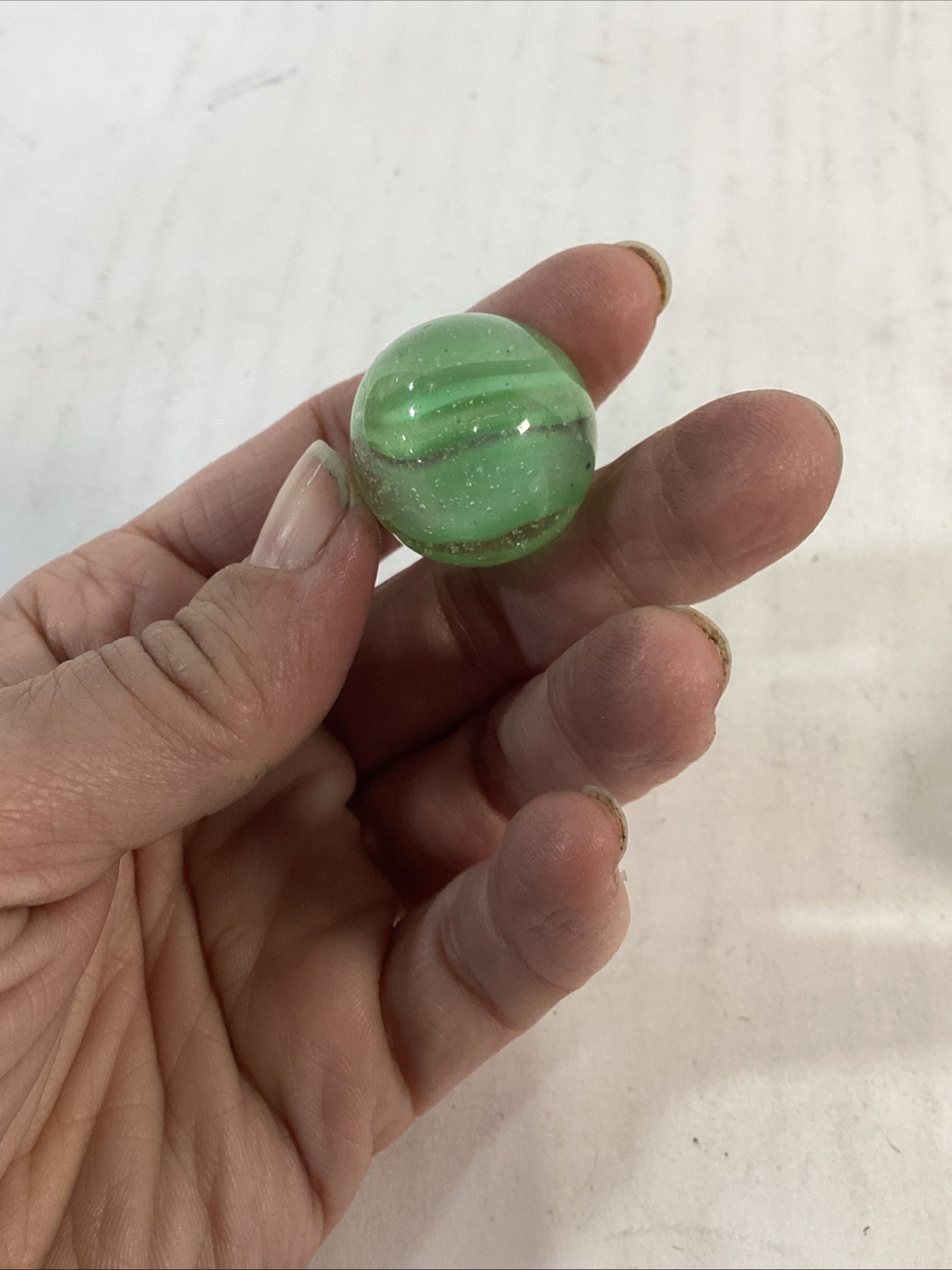 Vintage Lot of 3 Large Glass Shooter Marbles With Pouch
