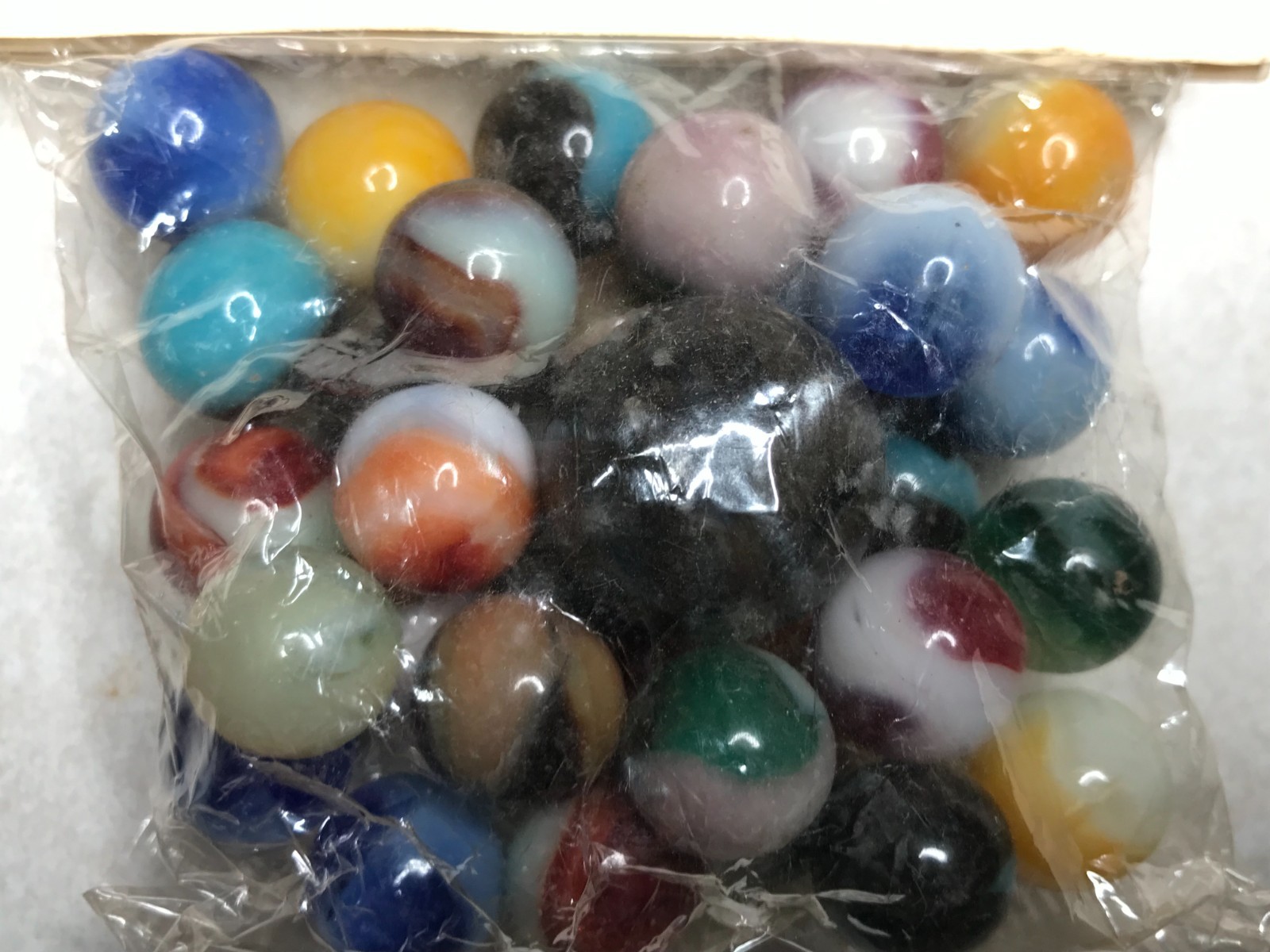 2 Ives Mainline Marbles NOS Bag Toy Glass Lot Original Wrap ZA13 Reactive Glow