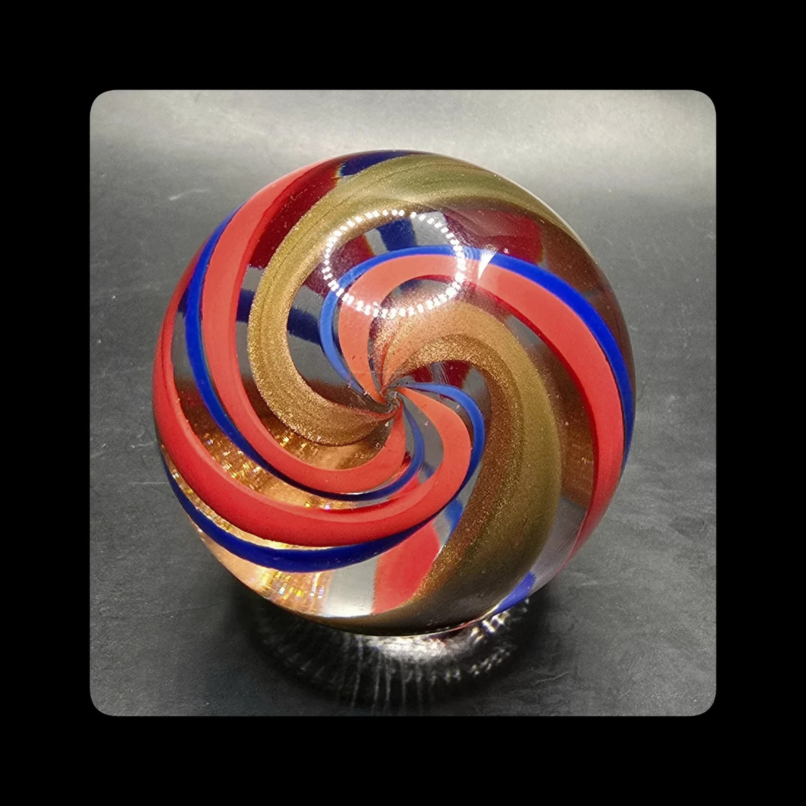 ~Mic’sMibs~2.09″ Rolf Grenier Adams German Handmade Contemporary Lutz Swirl Mint