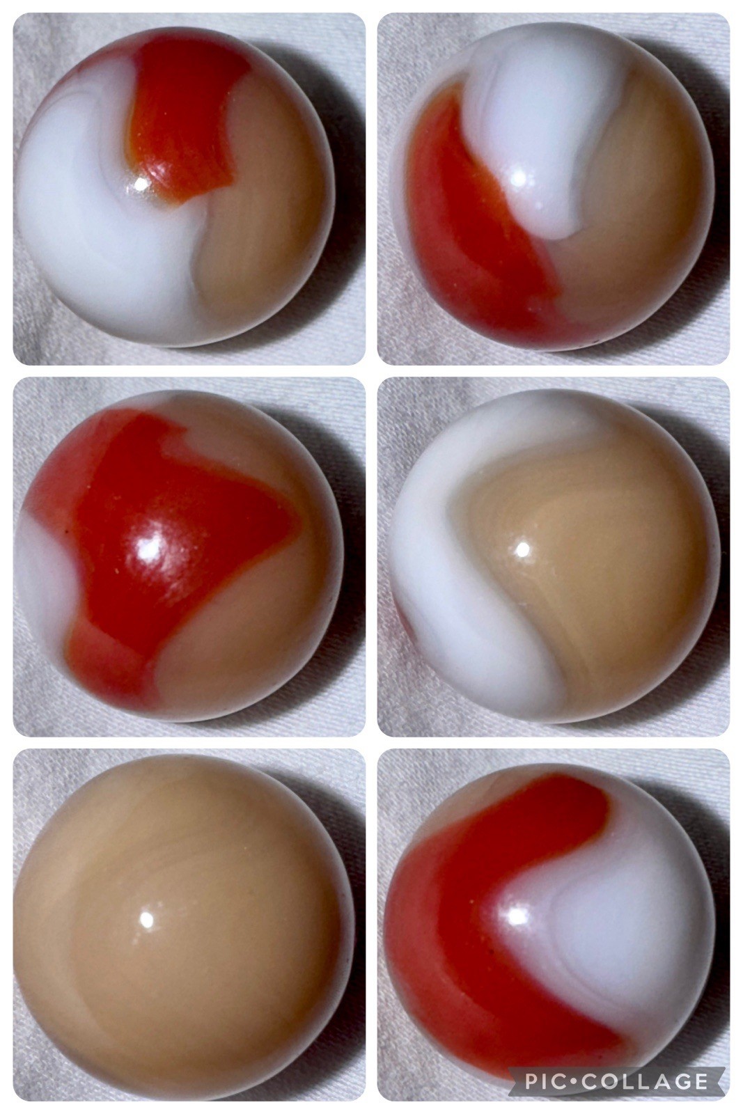 Vintage Vitro Agate Red Eyed Biscuits & Gravy Marble, 0.62 in, Mint