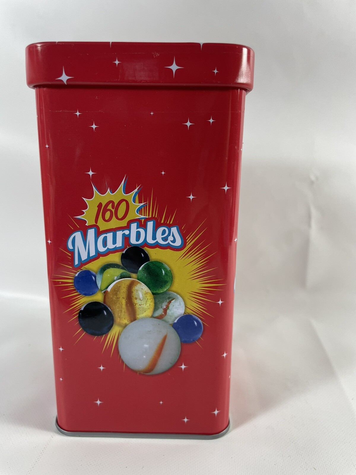 Vintage Marbles Lot Of 140 In Tin By Kangaroo – Swirl, Rainbow, Solid, Glass