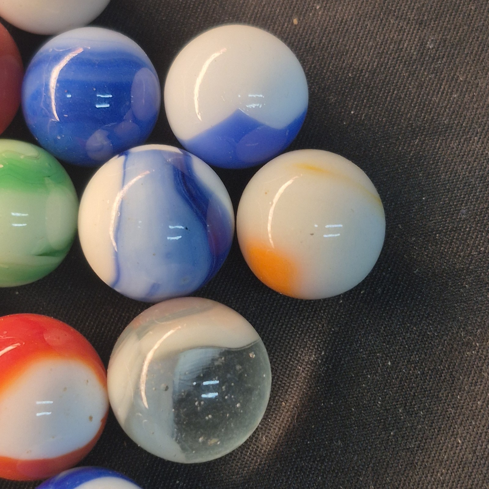 Lot 30 Vintage Marbles Glass Akro Vitro Peltier Marble King Swirl Patch VG USA