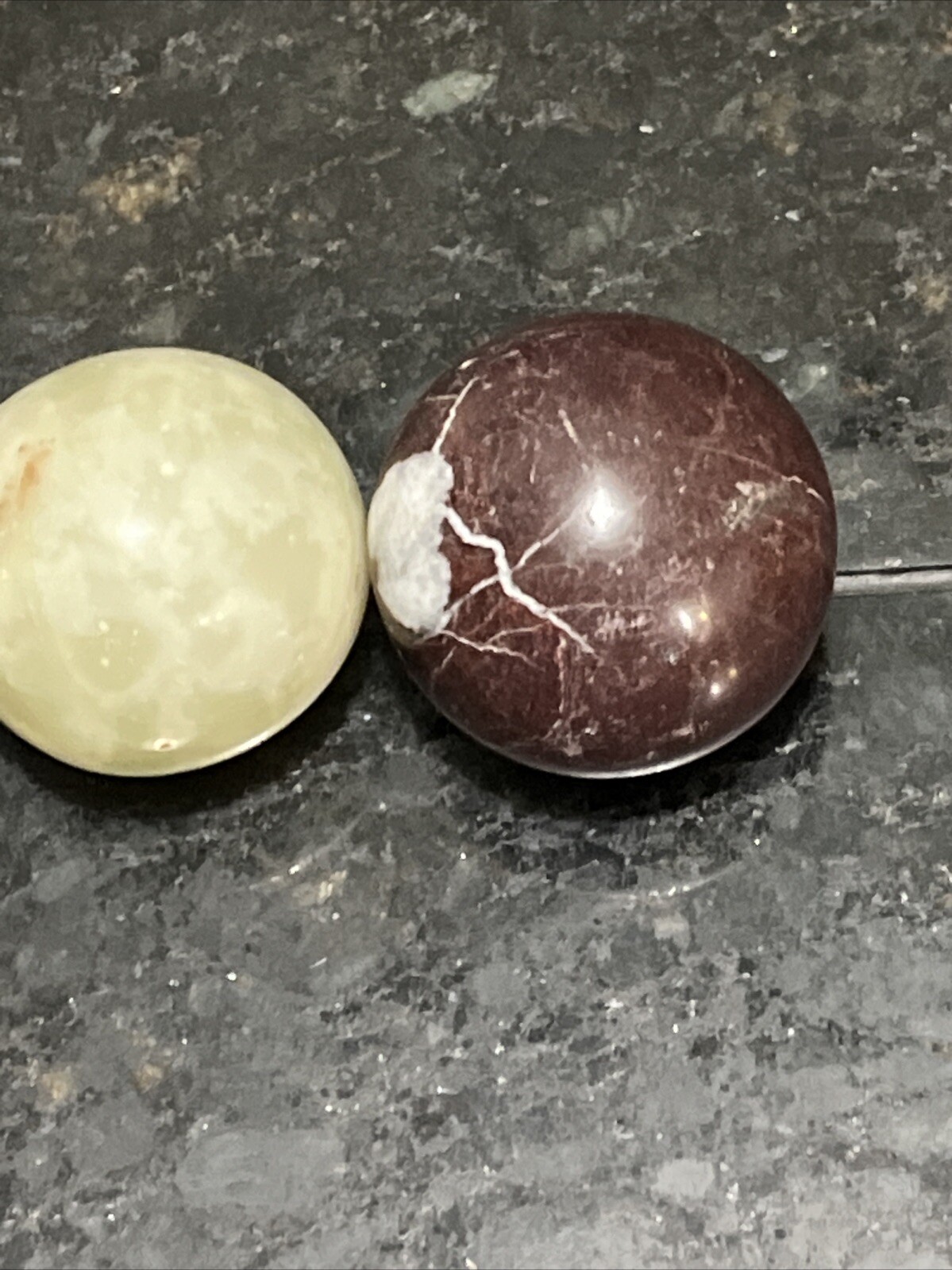 5 VINTAGE LARGE Granite / MARBLE Polished SPHERES