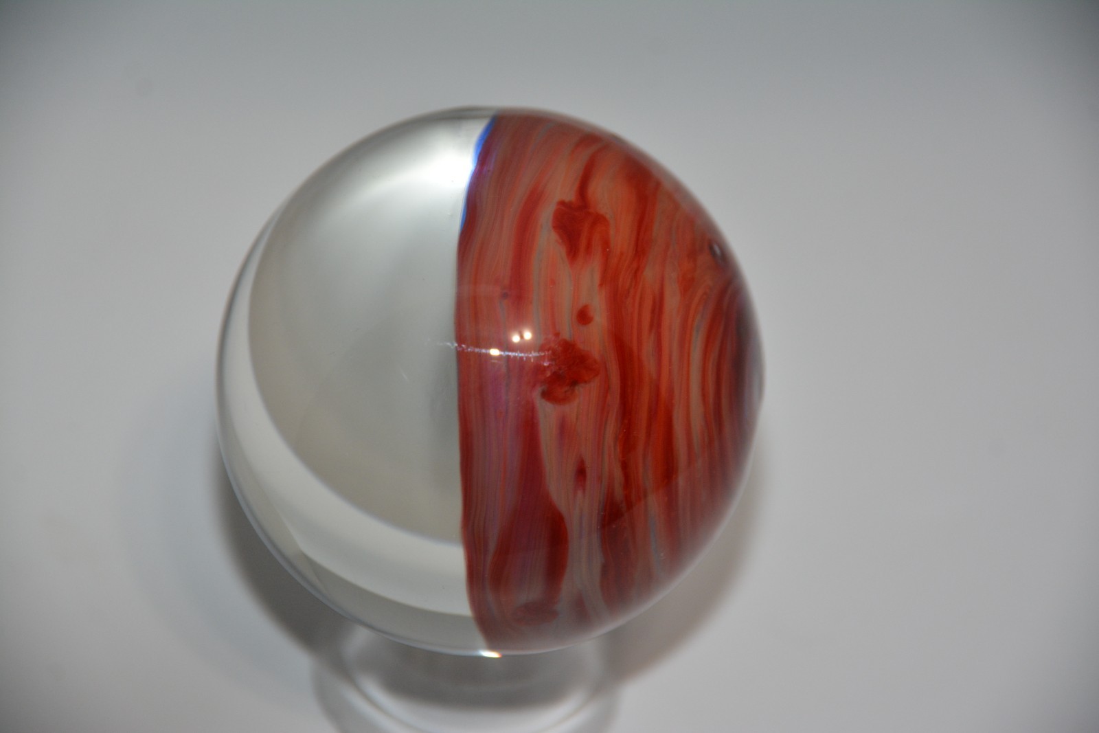Contemporary art glass handmade borosilicate “flower” marble 2.153 inches tall