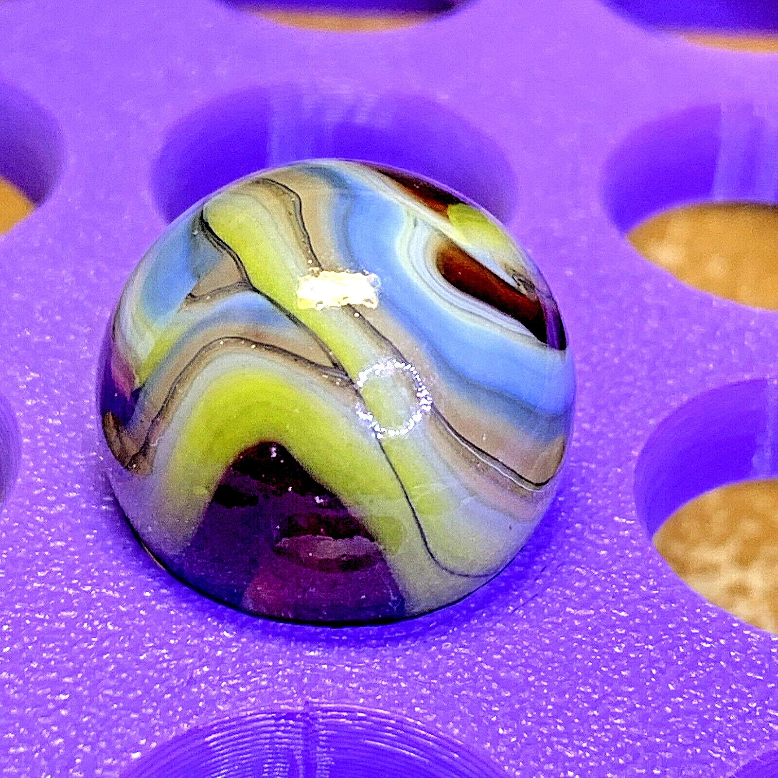 DAS/JABO/WV CANDY APPLE FLAME ! BEAUTIFUL COLORED SWIRLS SHOOTER .70″ 9B/36