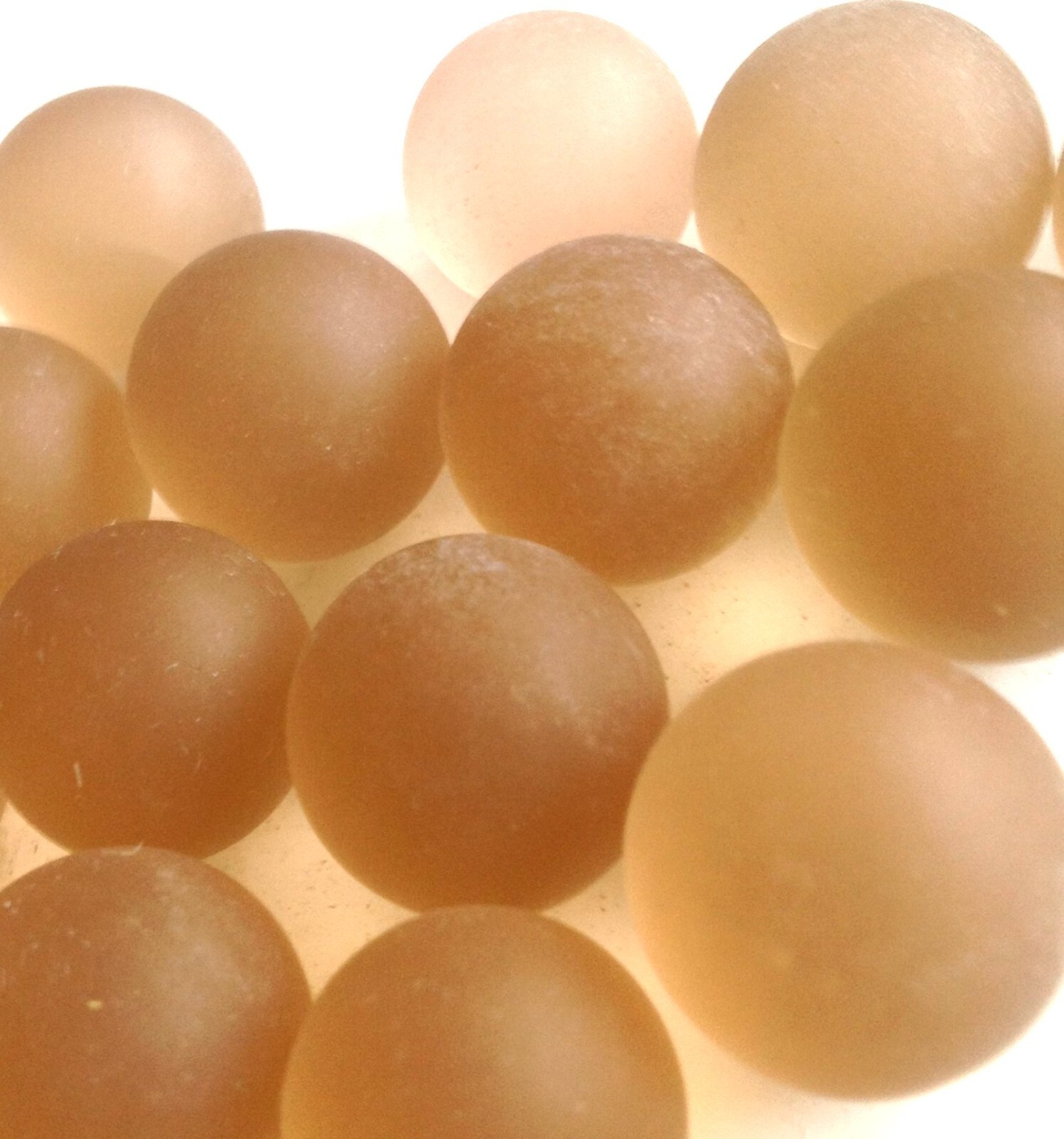 Glass Marbles 5/8″ – 12oz bag Frosted light brown marbles 60pcs