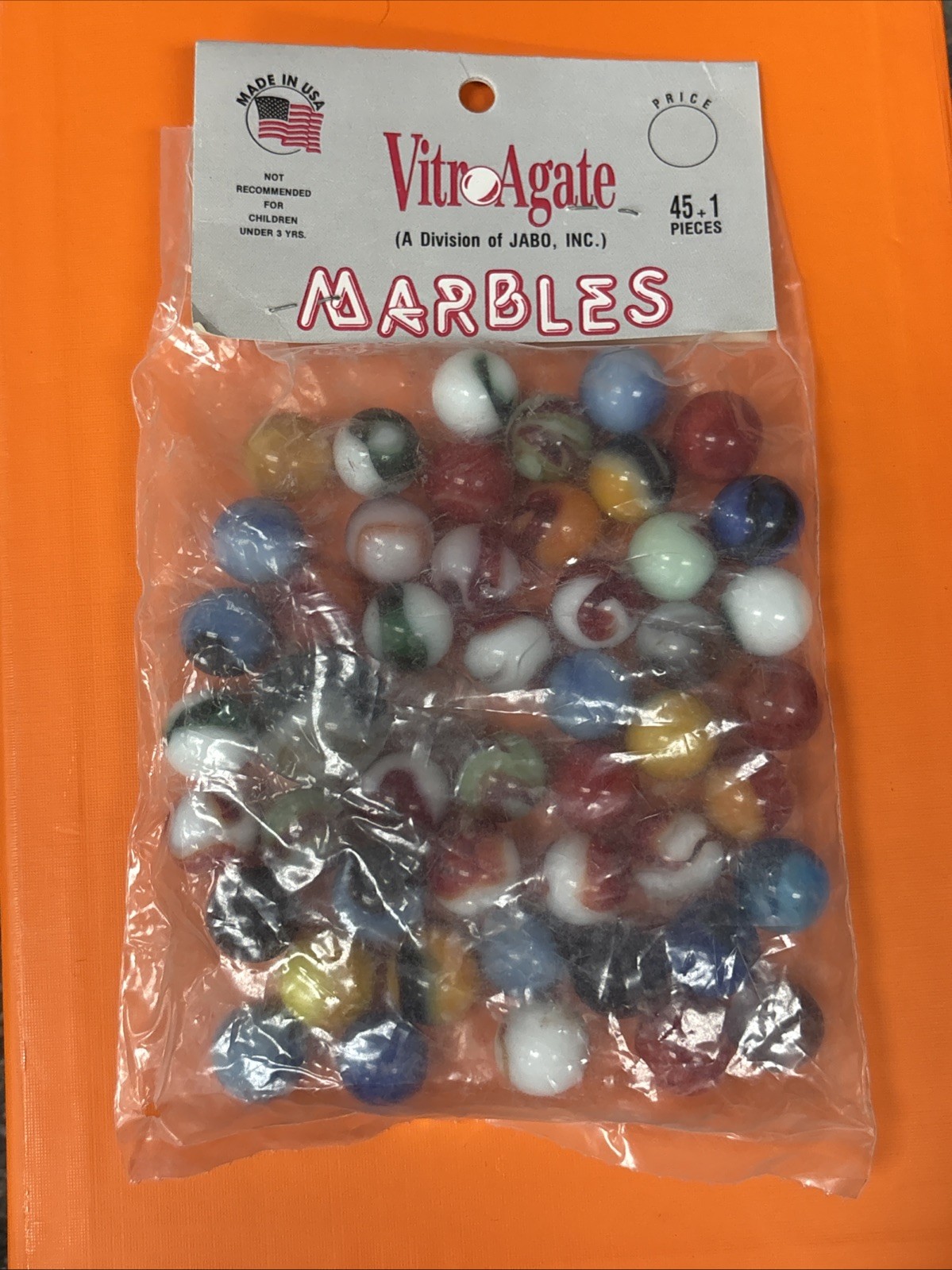 Vintage Bag of Vitro Agate Marbles Unopened 45+1 Pieces