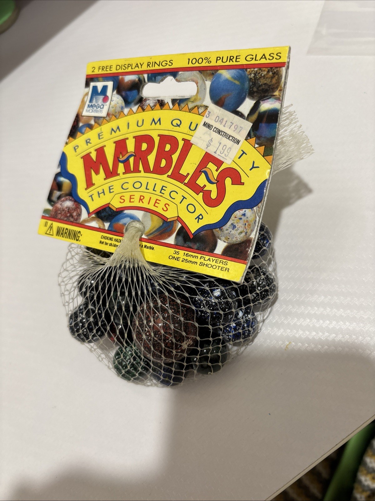 “GALAXIES” VACOR MEGA MARBLES Vintage 1990s Net Bag 35 16mm/1 25mm Shooter