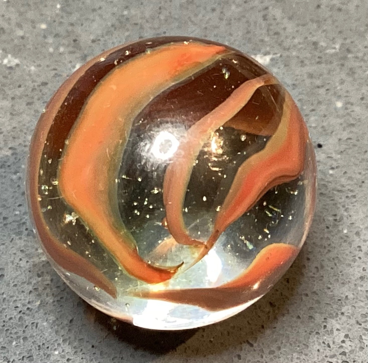 Marble Vitro Cats eye Caged 6 finger? Shooter NM+ 0.91”