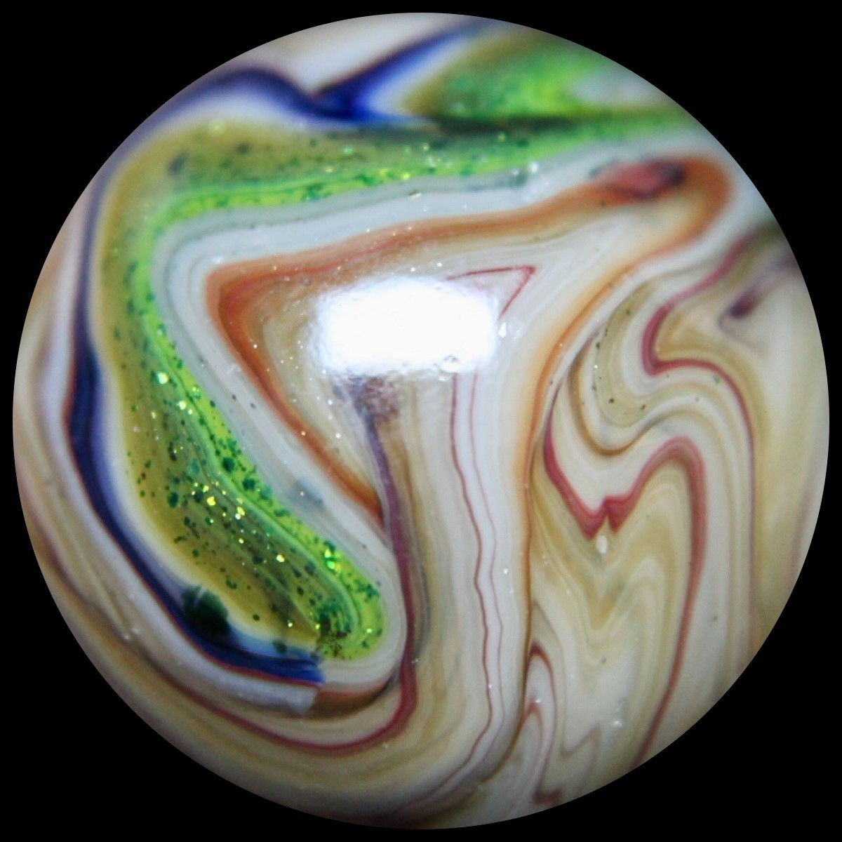 DAS West Virginia Red Buds Marble: Aventurine & Oxblood Fine Lines