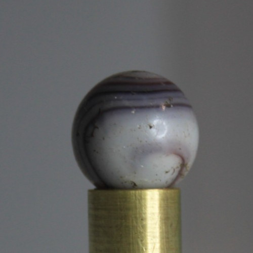 CHRISTENSEN AGATE MARBLE COLD ROLLED PURPLE OPAQUE WHITE 11/16″ CIRCA 1925-1933