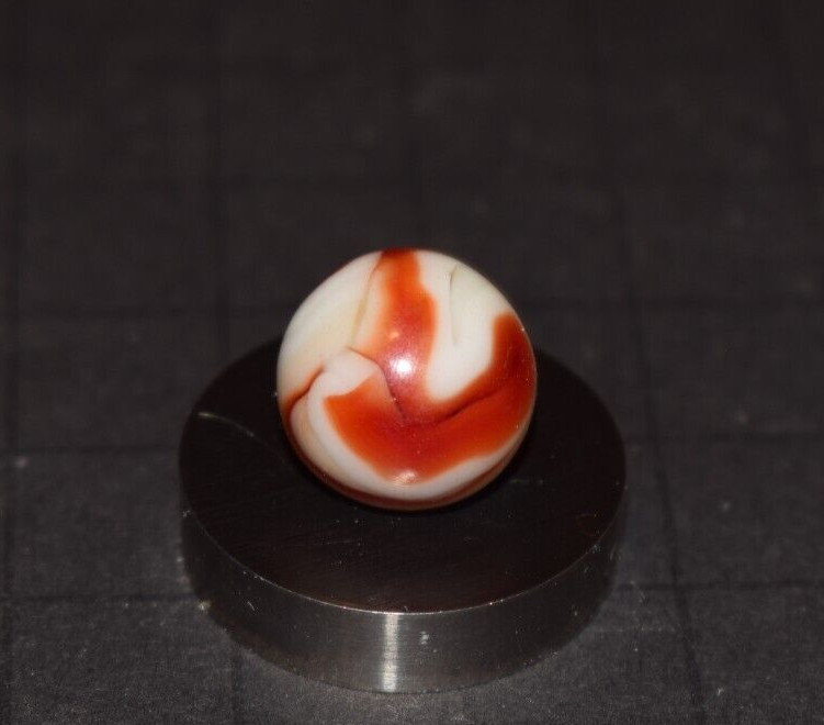 Vintage Alley 🐂OXBLOOD Ribbon Collectors Toy Marble Size .578″=37/64″=15mm VNM