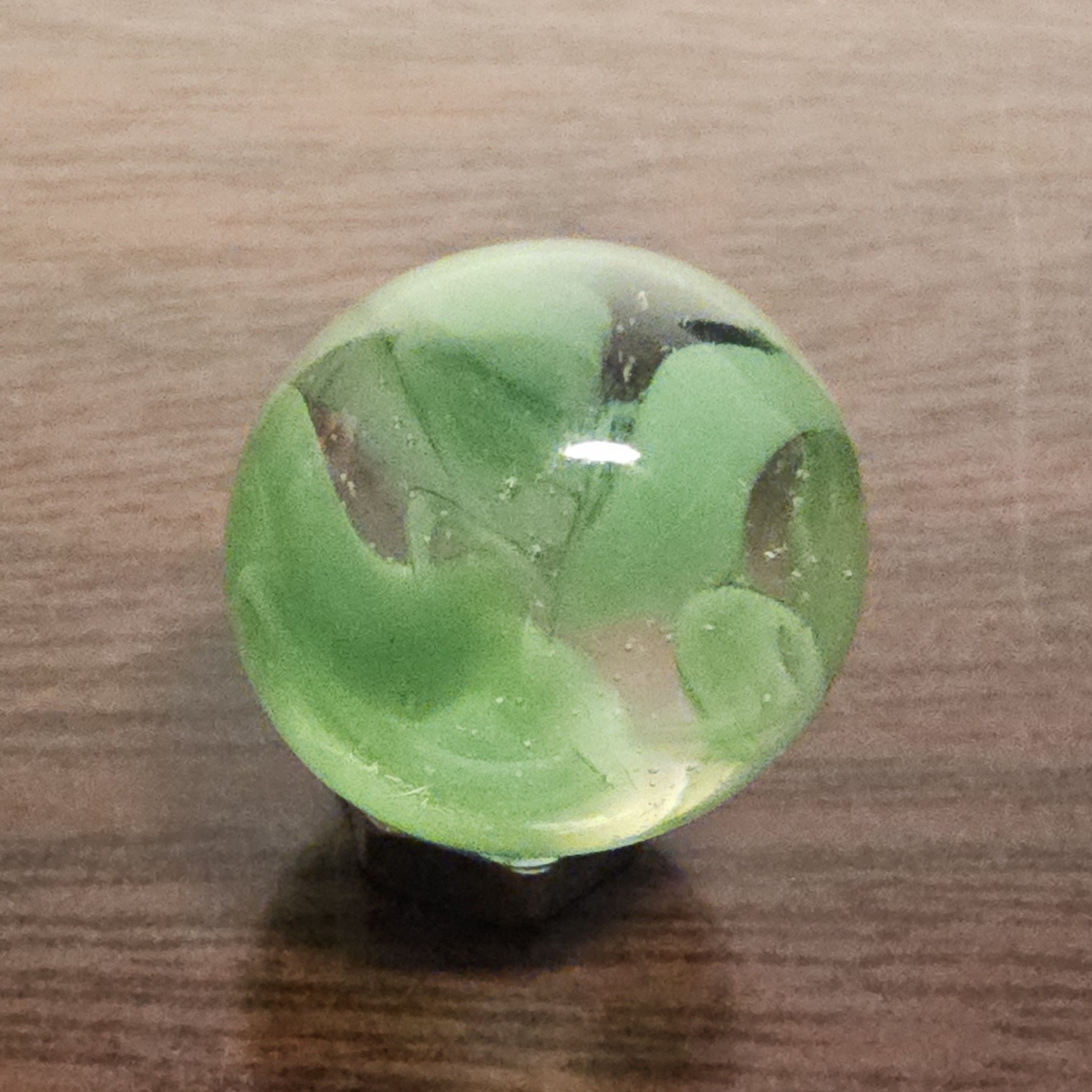 Vintage Vacor Green Spaghetti Ribbon .625″ Glass Marble