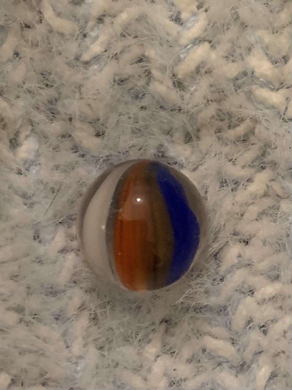 Vitro Six Vane Three Color Cross Through Cat’s Eye Marble *Red White Blue*