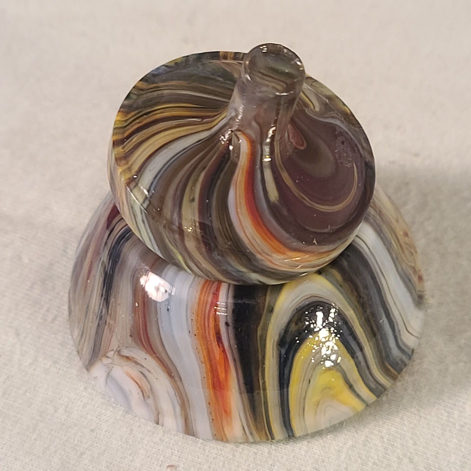 ANDY DAVIS, Glass Art Spinning Top & Base, Joker’s Run (?), #265Q