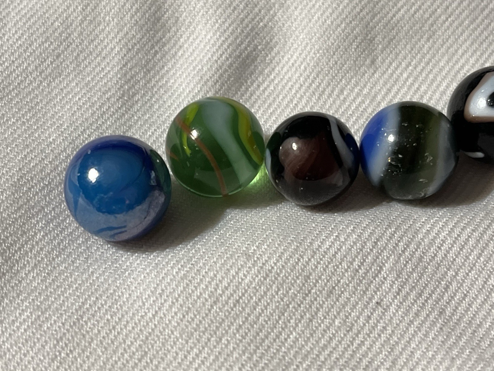 Lot Of 8 Vintage Metallic Milky Way Swirl MARBLES