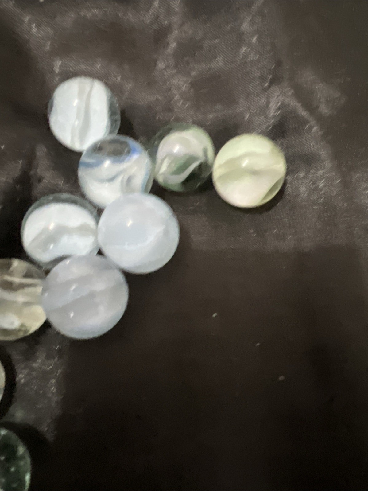 vintage cats eye marbles whiteish some light color lot of 11
