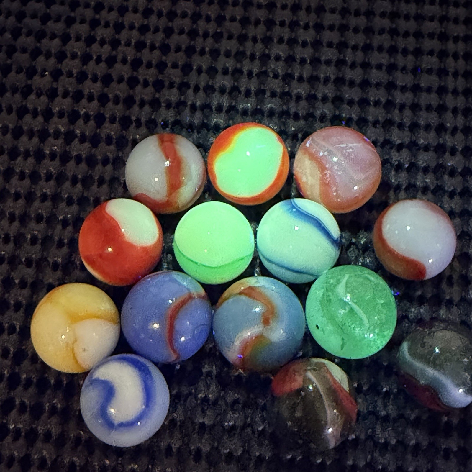 Peltier Marbles Lot of 14 Rainbo Various Conditions