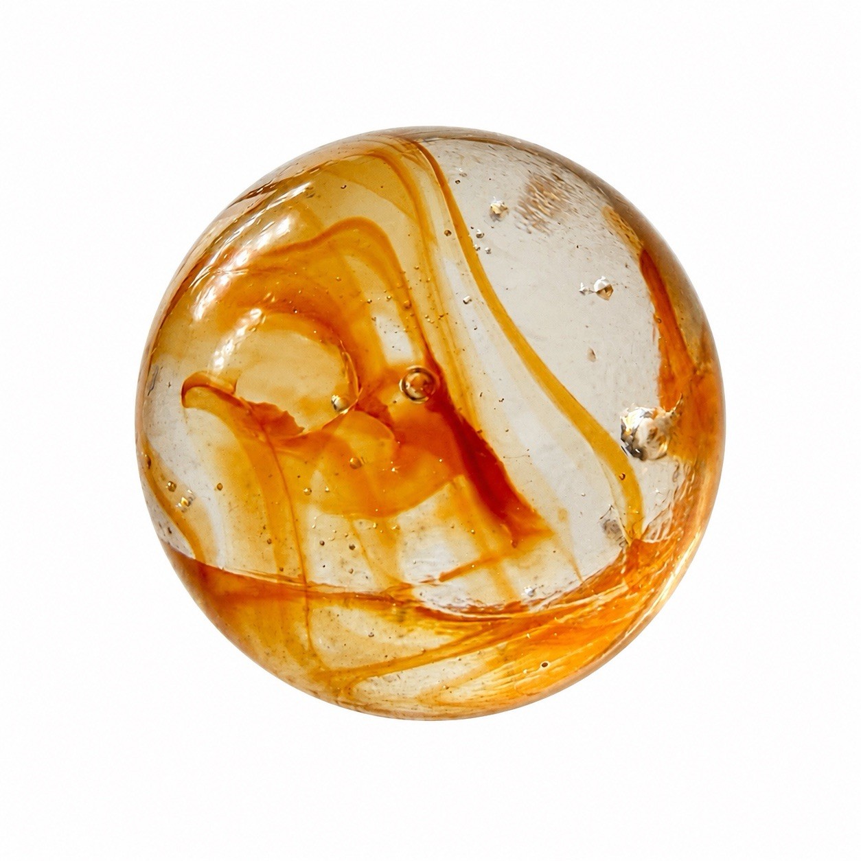 Antique Christensen Agate Red Cyclone 1In Swirl Glass Marble Vintage CAC Shooter