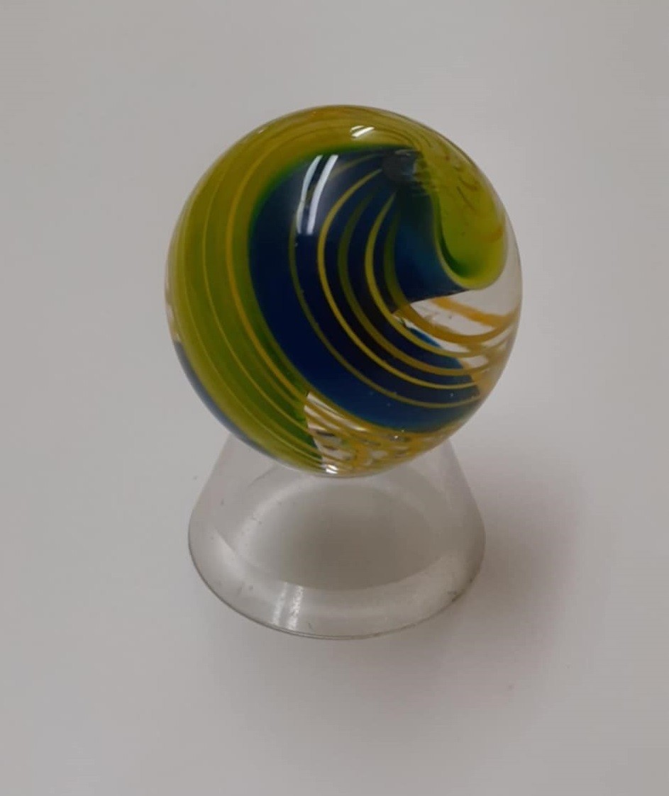 William Murray Contemporary Handmade Ribbon Core Swirl Marble 1. 28″ Signed