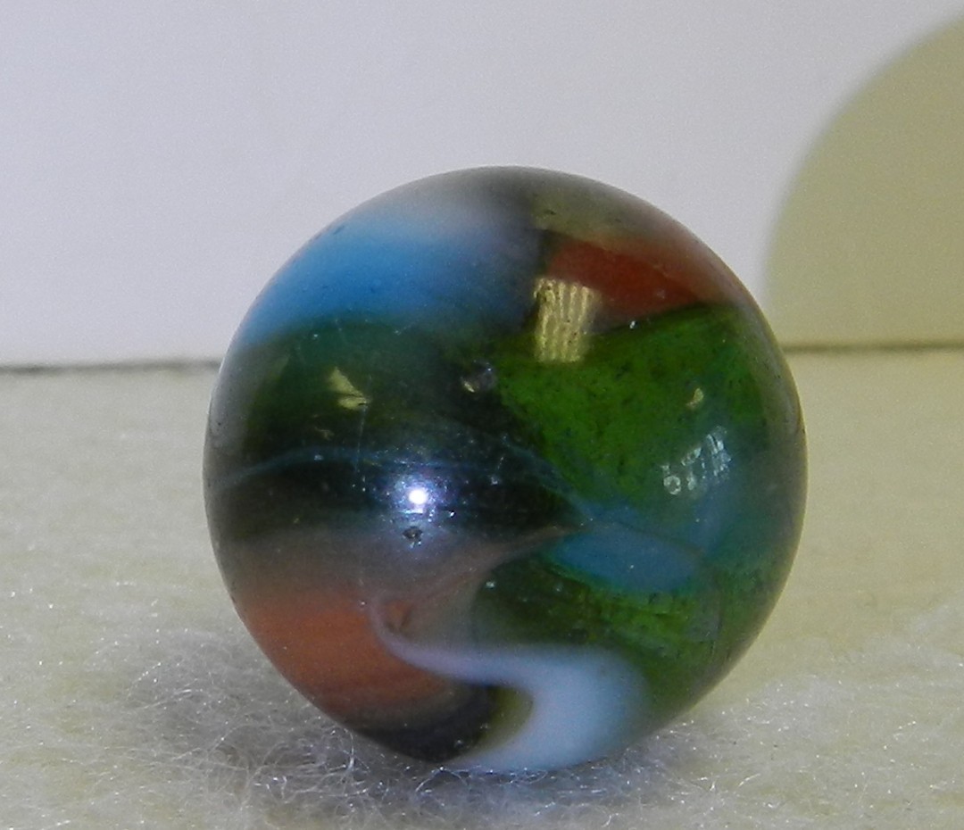 #21024m Vintage Peltier Glass Swirl Marble .69 Inches *Near Mint*