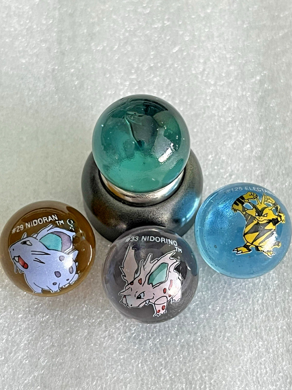 Vintage Pokémon Marbles Nidoran Nidorino Rapidash Electabuzz Evolution Set